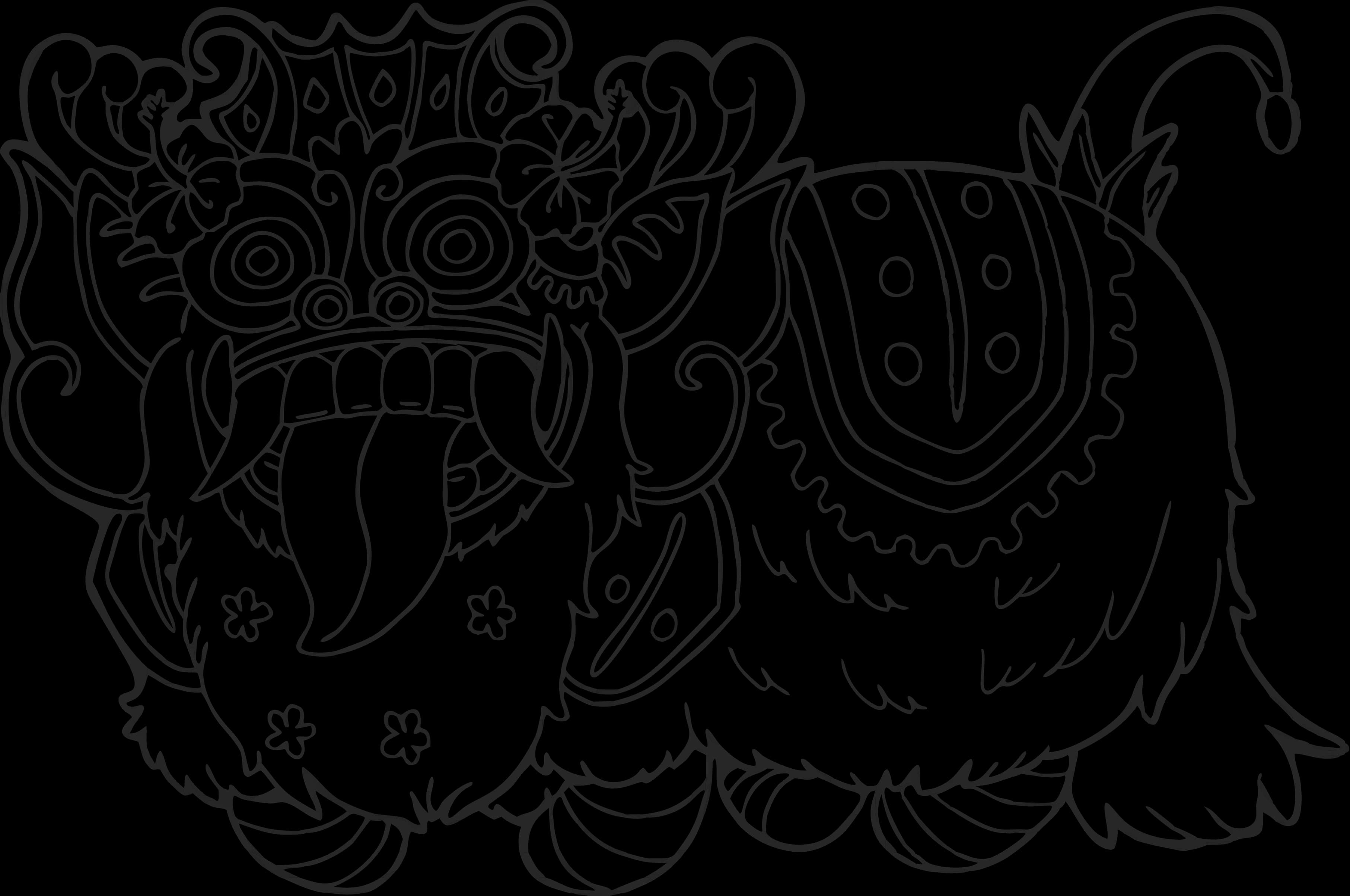 Ceremony Bali - barong drawing